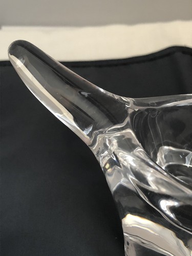 Vintage Art Vannes France Crystal Clear Cob Lion Dish / Bowl Signed - Picture 6 of 11