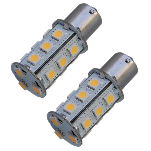 4 Ampoules LED HQRP 3W BA15s 33 LEDs - Blanc Froid 6000K, 12-24V