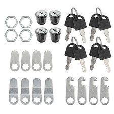 4 Pack Cabinet Locks with Keys File Cabinet Cam Cylinder Lock Drawer 12/19" 16mm