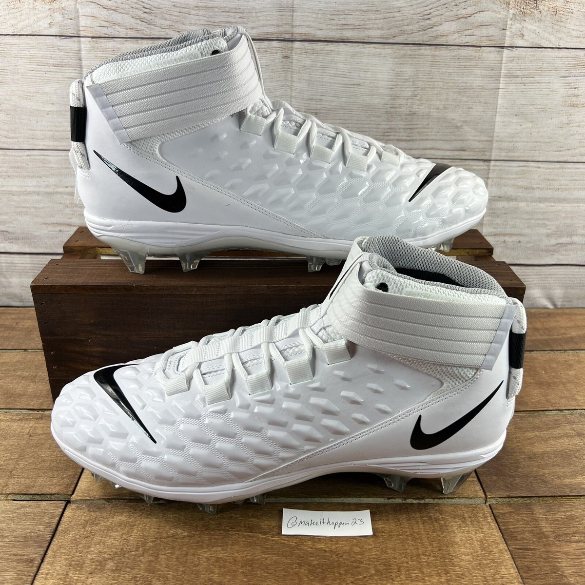 Nike Force Savage Pro 2 White Black Football Cleats AH4000-100