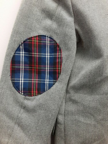Nautica Boy's Twill Denim Look Blazer with Plaid Elbow Patches, Size 7R - Picture 7 of 7