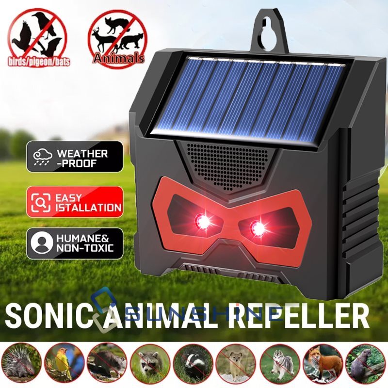 Ultrasonic Sound Pest Repellent Control Solar Wild Animal Repeller Rat Deterrent