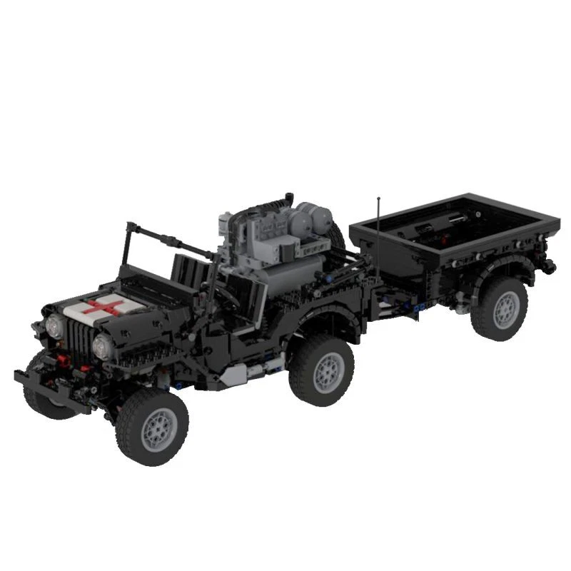 Custom MOC-44696 Dynamic Military Off-road Vehicles Trailer (1615pcs) Toys Gift - Image 2 of 4