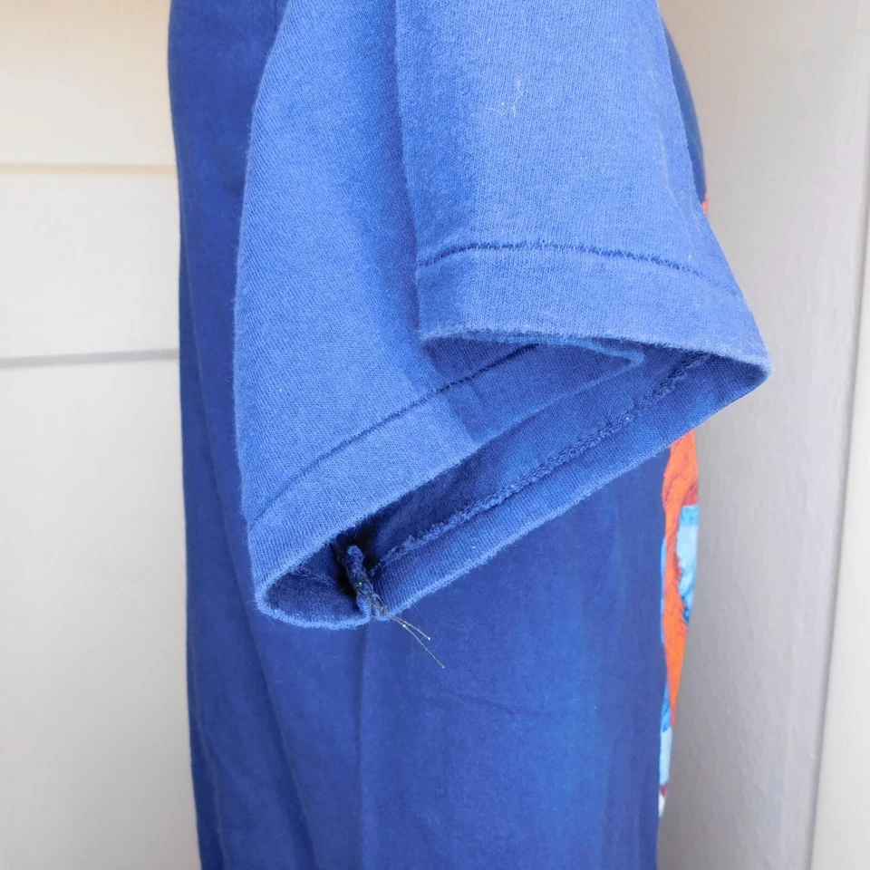 Vtg Sz XL Elmo Big Face Sesame Street T Shirt Single Stitch Hip Hop Rap Tee Blue - Image 4 of 4