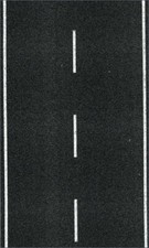 HEKI 6561 Scala HO Strada asfaltata adesiva (misura cm. 100x8) con segnaletica 