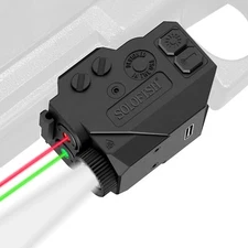SOLOFISH Strobe Flashlight & Red+Green Laser Sight Pistol Handgun Picatinny Rail