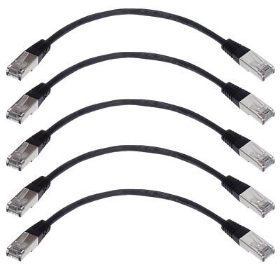 5er-Pack LAN-/Patch-Kabel. Cat.5e. schwarz. 25cm