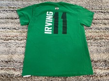 Boston Celtics T-Shirt Mens Medium Green Tee Kyrie Irving NBA Majestic SS Crew
