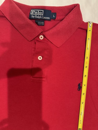 Polo Ralph Lauren Polo Shirt Adult Large Short Sleeve Red W/ Blue Pony Mens - Picture 3 of 3