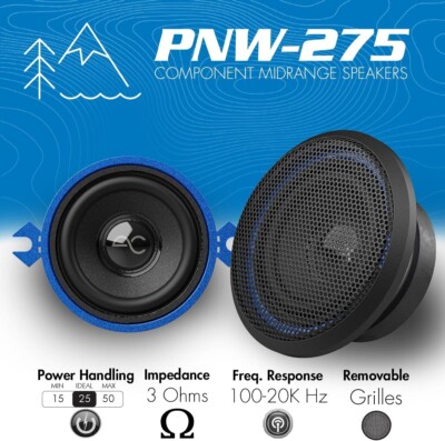 NEW AudioControl 2.75  PNW-275 Component Midrange Speakers High-Fidelity