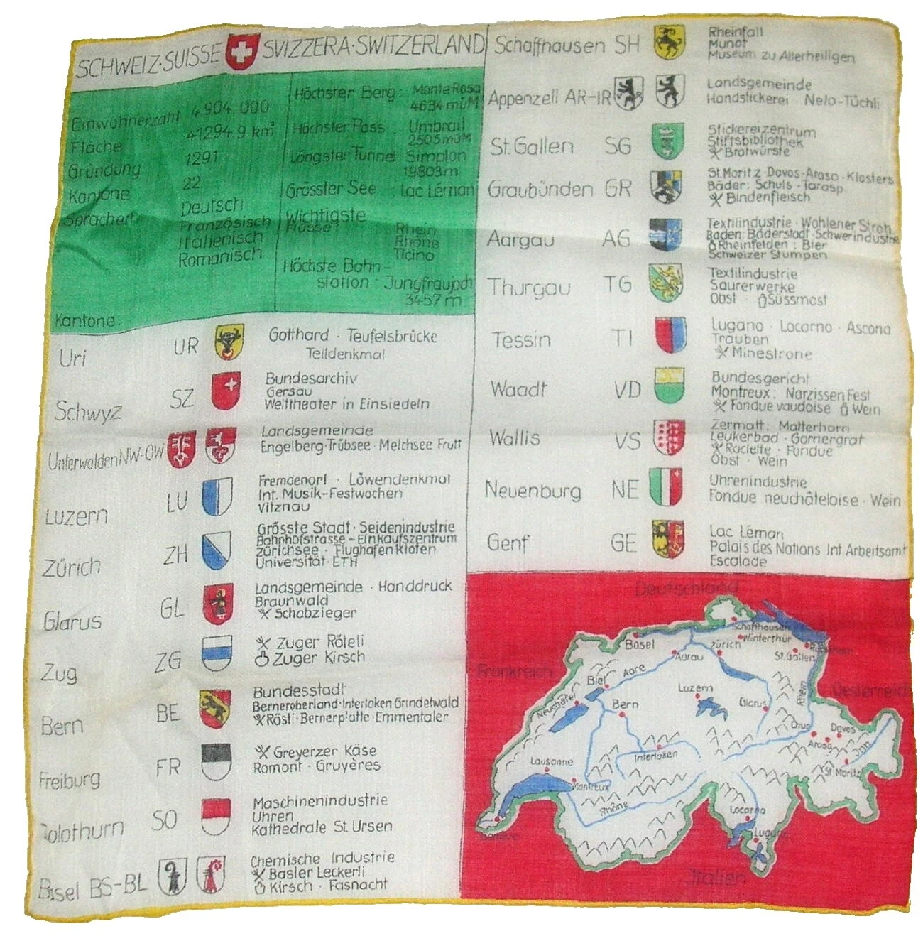 Mezcla de lino Típico y souvenir Pañuelos vintage Plain & Solid