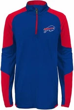 Outerstuff NFL Football Kids Boys Buffalo Bills 1/4 Zip Performance Top