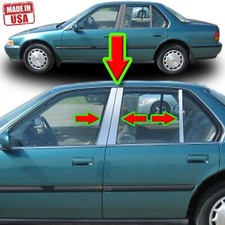 Chrome Pillar Trim For Honda Accord 90-93 4dr 6pc Set Door Cover Post