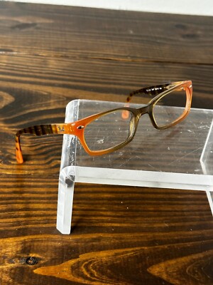Ray-Ban Optics RB5150-5487 Women Brown Orange Striped Rectangle Eyeglasses Frame