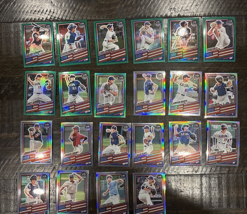 2026 Panini Stars And Stripes Baseball Card Lot 22 , Green Silver Refractors