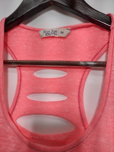 Ron Jon Surf Shop 90's Tank Top Women Sz Med - Neon Razor Back Cut Coco Beach Fl - Picture 4 of 8