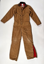 Vintage Walls Blizzard Pruf Coveralls Youth 12 Brown Duck Quilted Insulated Kids