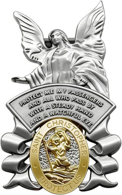 St Christopher Car Visor Clip, Guardian Angel Bless Driving Safety Religious ...