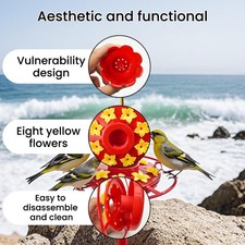 Vibrant Durable Decorative Sturdy User-friendly Ornate Yellow Flower Bird Feeder