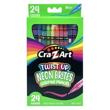 Neon Twist up Colored Pencils, 24 Count Multicolor, Beginner, Child to Adult