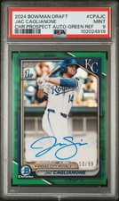 2024 Bowman Draft Jac Caglianone 1st Chrome True Green Refractor Auto /99 PSA 9