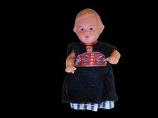 1950s West German 2.75" 7cm Jointed Celluloid Edi Puppen Dutch Girl Doll
