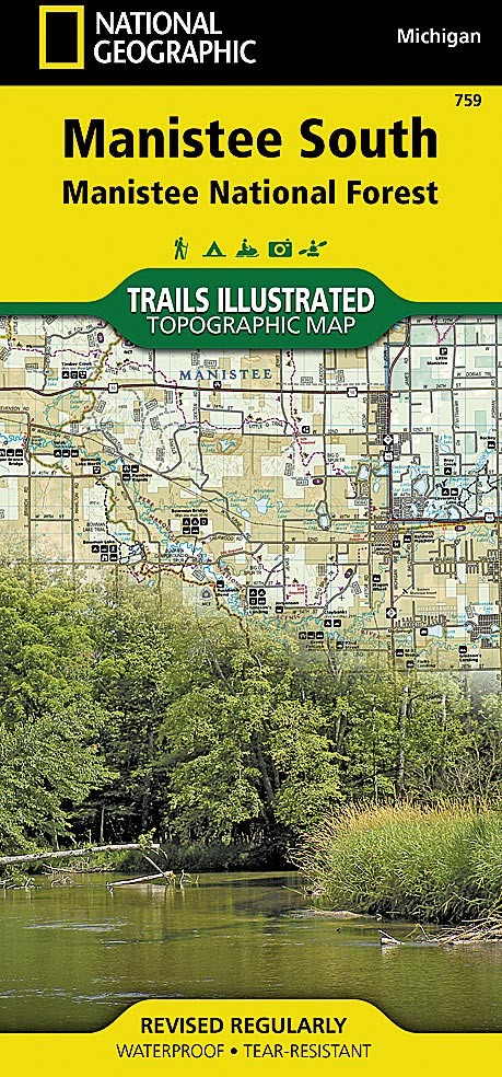 National Geographic Midwest Map Manistee National Forest South Michigan 3690₽