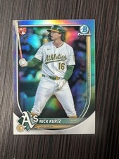 NICK KURTZ 2025 BOWMAN CHROME REFRACTOR RED ROOKIE LOGO REDEMPTION RC #93