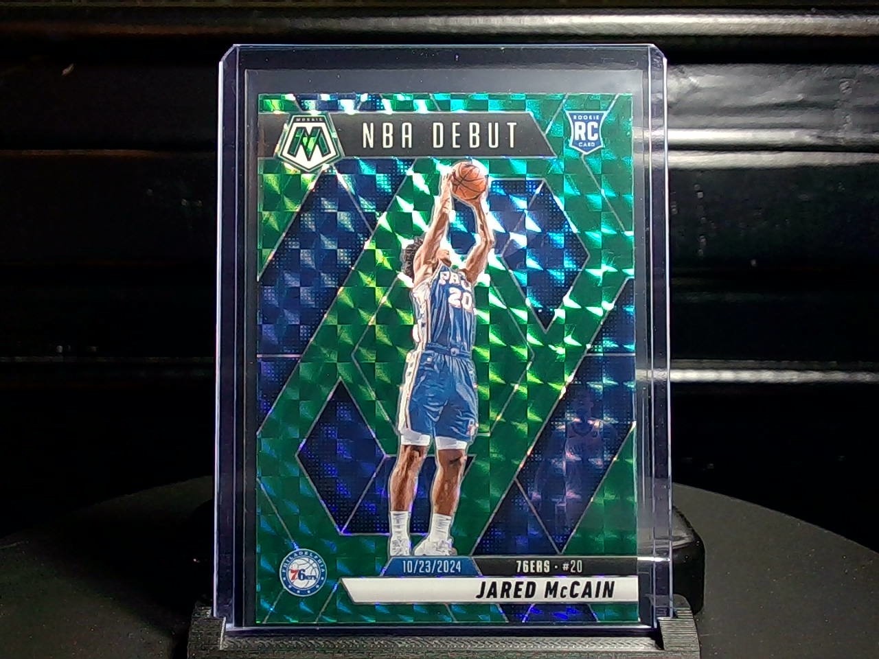2024-25 Panini Mosaic - NBA Debut Jared McCain #263 Green Mosaic Prizm (RC)