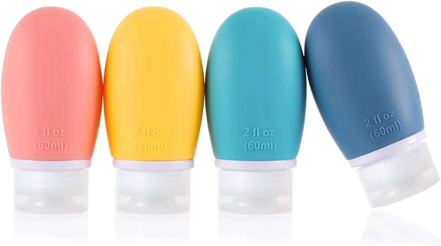 Silicone Travel Bottles,4 Pack 60Ml Leak Proof Squeeze Refillable Portable Empty