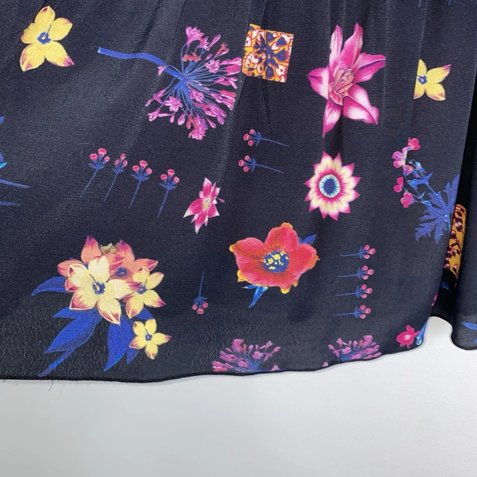 Nova com etiquetas Blusa Sonia Rykiel Meninas Multicolorida Floral Flowy Top Tamanho 10y - Imagem 4 de 4