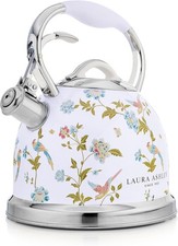 VQ Laura Ashley Elveden Weiß Wasserkessel 2,5L Induktion Pfeifton Camping