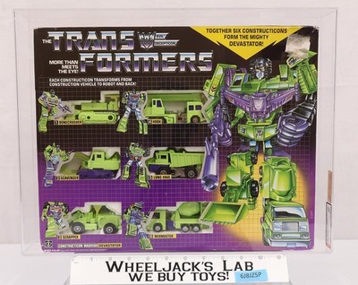 Devastator AFA GRADED 70 G1 Transformers 1985 Hasbro Tape Seal No Color Break