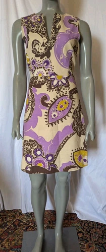 Abito Kate Spade Kieran viola paisley ortensia marocchino senza maniche a tubino 6