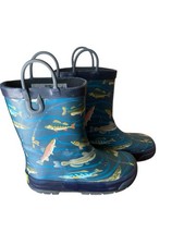 Western Chief Kids Gone Fish'n Rain Boots Navy; Size 10