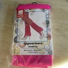 Smiffy’s Rosa Neón Años 80’s Calentadores de Piernas Vestido Elegante Disfraz Accesorio Talla Única Nuevo