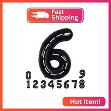 TONIFUL Race Car Black Balloons Car Birthday Party Supplies,40 Inch Giant Jumbo