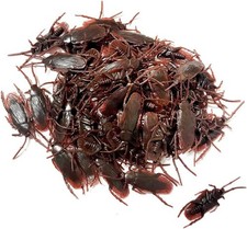 100 Prank Cockroaches Realistic Cock Roach Plastic Fake Creepy Bugs Gag Toy Joke