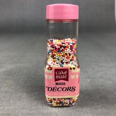 Vintage 1982 McCormick Cake Mate Mixed Decors 2oz Multi-Color Balls Sprinkles