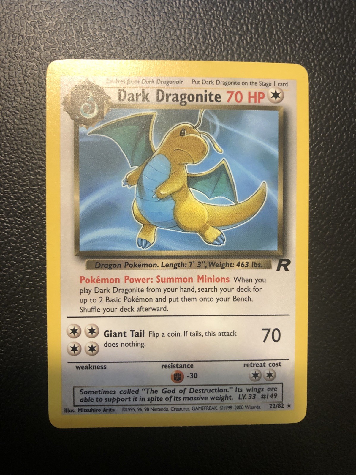 Dark Dragonite 22/82 Team Rocket Rare Pokémon TCG Mint/NM. Non Holo