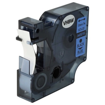 Schriftband für Dymo LabelManager 100 120P 200 100 Plus 160 Schwarz/Blau 12mm 7m