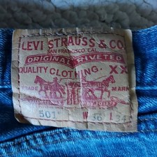 Vintage 501 Levi Jeans Mens 36x34 Button Fly Straight Leg Original WPL-423