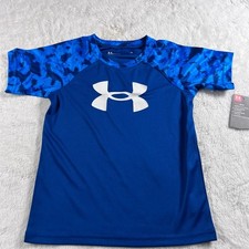Under Armour Youth T Shirt Blue Graphic Logo Size 4T Boys Short Sleeve NWT