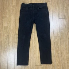 The Perfect Jean NYC Men 33x27 (Tag 33x28) Black Slim Thick Stretch Denim