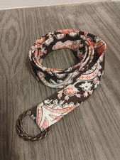 J.Crew Cotton Fabric Multi-Color Paisley Brown Pink D Ring Belt - Women's M/L
