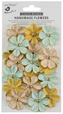 Little Birdie Zoey Washed Paper Flowers 18/Pkg-Sunshine And Lemonade - 3 Pack