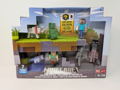 New Minecraft World Builder Pack With 7 Figurines with Damaged Packaging