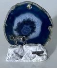 Alaska Wolf On Blue Agate Slab