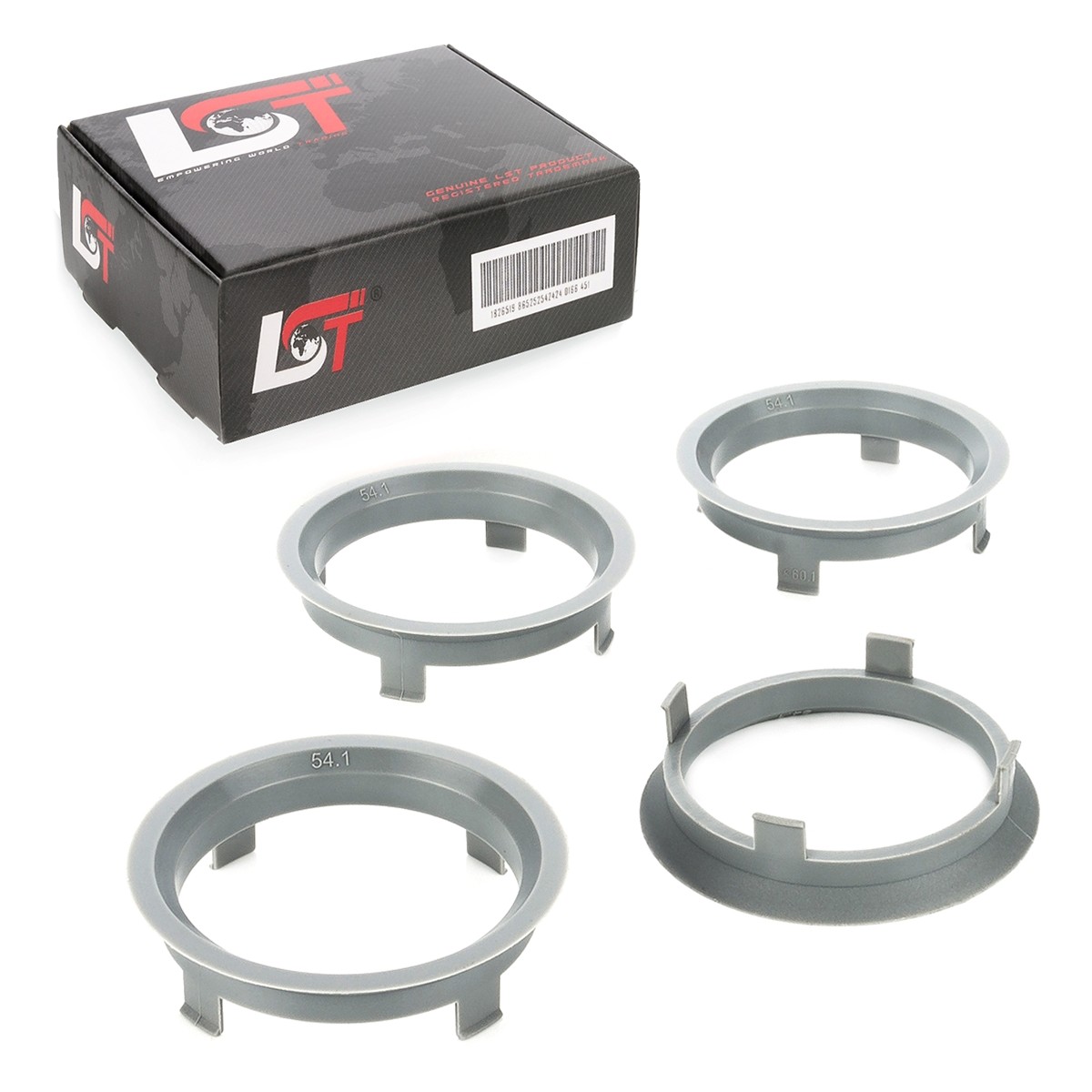 4X Center Rings Spacers Gray Alloy Wheels Ø 54.1 Mm - Ø 60.1 Mm For DAIMLER