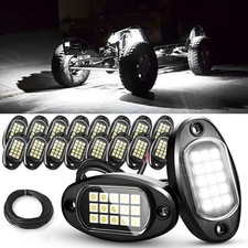 12/16/20 Pods Pure White LED Rock Lights Underbody Underglow Light for Car Truck